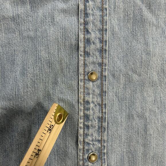 Levi Strauss Shirt Mens XL Denim Western Pearl Snap Long Sleeve Casual - Picture 8 of 13